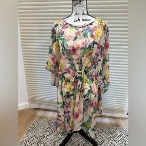 H&M Tropical Swim Coverup with Tie Waist